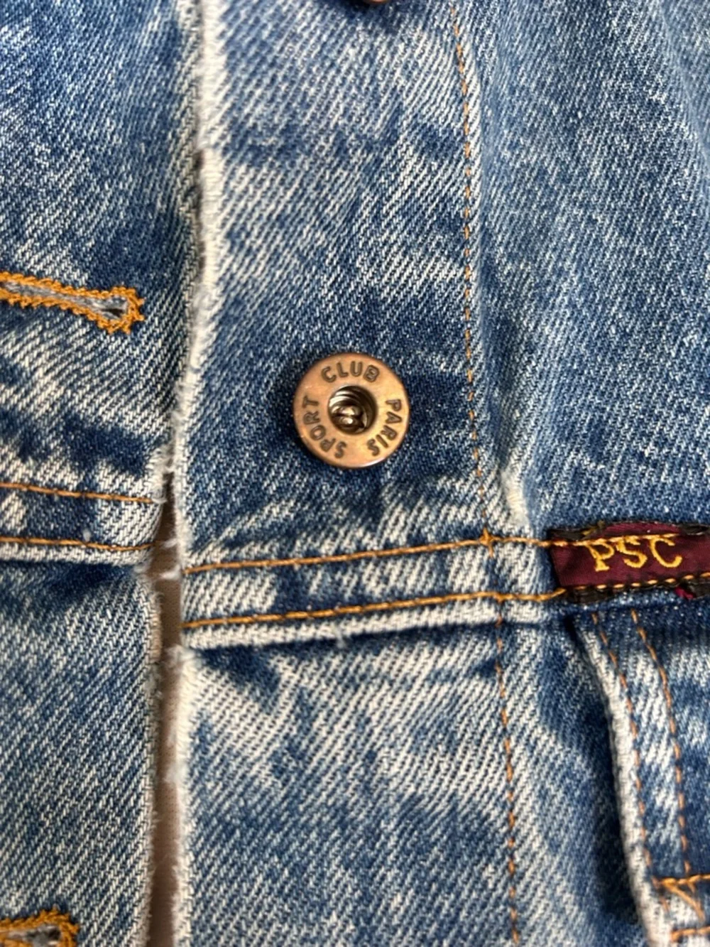 Vintage Paris Sports Club Denim Jacket Cropped 90s Women’s Size Small - Picture 6 of 10